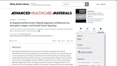 New paper in Advanced Healthcare Materials